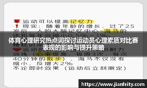 体育心理研究热点词探讨运动员心理素质对比赛表现的影响与提升策略